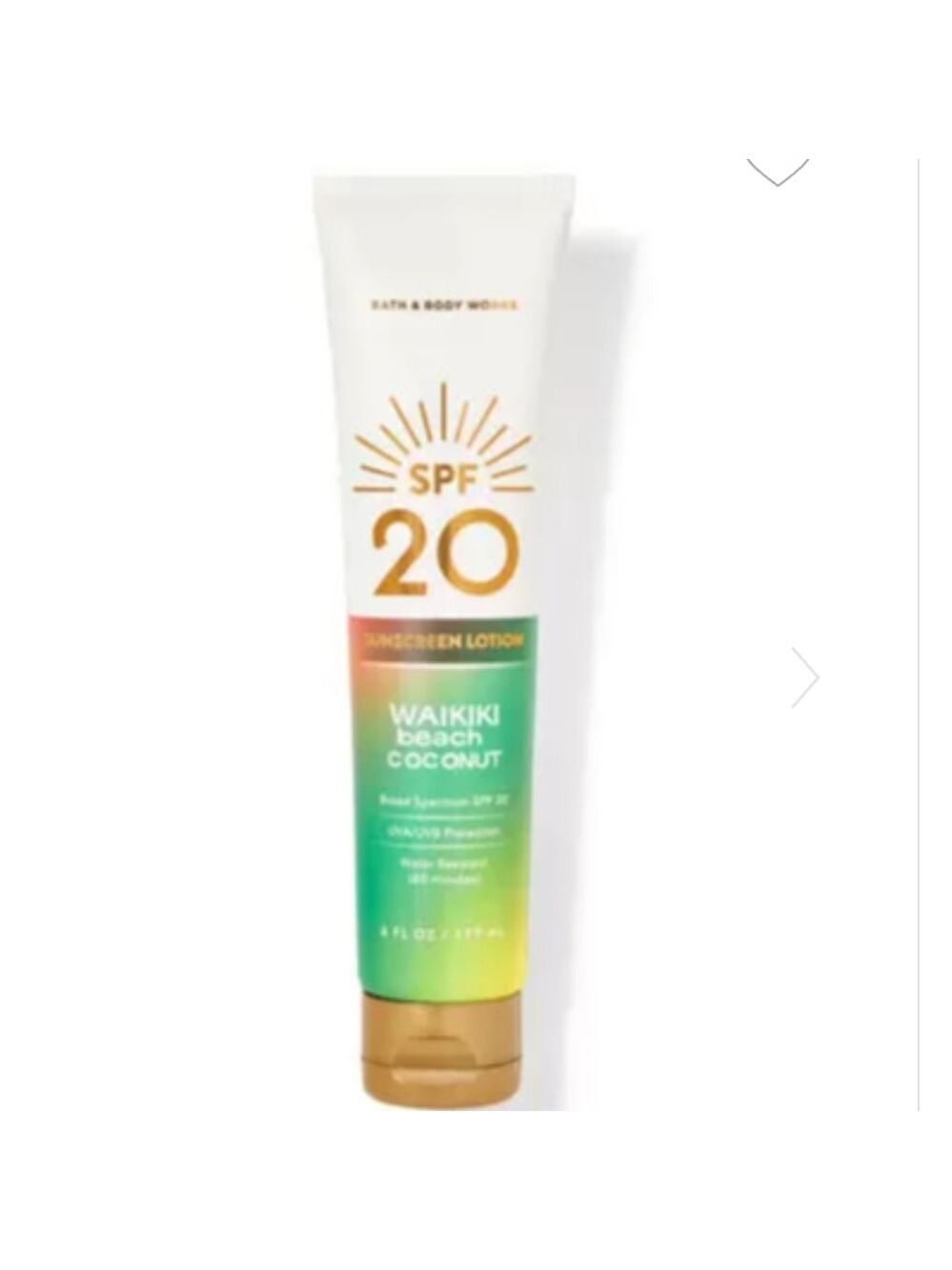 SUNSCREEN LOTION SPF 20 WAIKIKI BEACH COCONUT BROAD SPECTRUM BATH & BODY WORKS